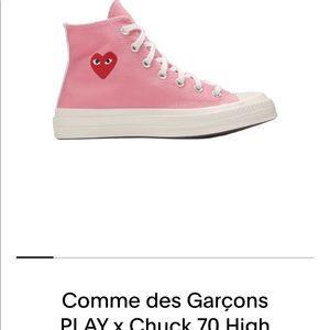 Pink comme des garcon sneakers hightop
